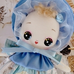 No.595＊文化人形約20㌢（ブルー✩ネコ）