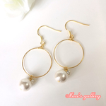 コットンパールのフープピアス