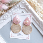 𝓝𝓮𝔀【2way】Seashellの海のカケラ𓇼 Pierce / Earring ◇ Pearl Pink / Round Plate 