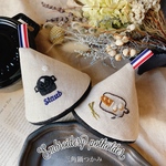 STAUB ストウブ 三角鍋つかみ シャイニーブラック　バゲット　刺繍 2個セット