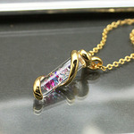 Bijou Glass Gold Twister Pendant パープルレッド・アイスブルーカラー