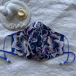 「プリント刺繍レースマスク」百合刺繍 浴衣にも♡ クレンゼ裏地 立体
