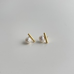 fresh pearl+bar earrings