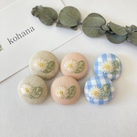手刺繍【ミニヘアゴム set 】白のお花【小2.2cm】