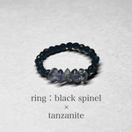 ring：black spinel × tanzanite / リング 2：ブラックスピネル×タンザナイト