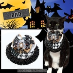 【happy Halloween 2023🎃】BATCAT🧛‍♂️千鳥コウモリ柄×ドットドッキングデザイン《ケープスタイ首輪》