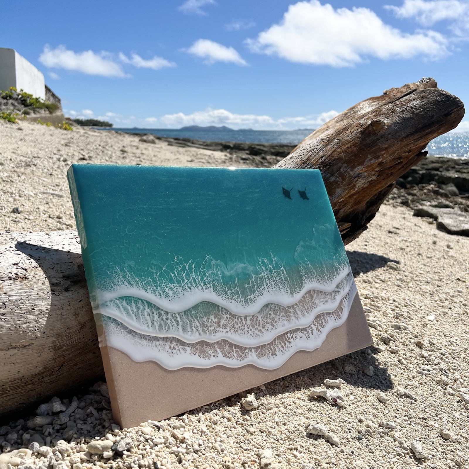 海レジン オーシャンアート 穏やかな海 パラオ珊瑚砂 ハンドメイド 海