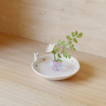 花ガラス一輪挿し　ネコ