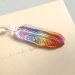 虹色の羽根：波動玉®（セブンチャクラ）【現品一点物】Glass Feather