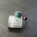 ターコイズ　サイドリボンリング　SILVER925