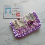 kikutosion12さま＊ご検討中＊【障害者手帳ケース】紫系×可愛い＊縦型（二つ折り）★内窓タイプ