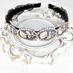 1000円🎉 12/31まで ☆インド刺繍リボン カチューシャ　No.d024