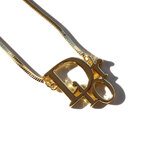 「Christian Dior」 Vintage Gold Tone Logo Necklace 