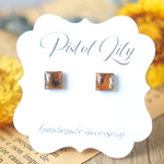 No.53950 小さいべっ甲樹脂ピアス アレルギー対応 made by PISTOL LILY