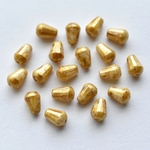16粒 チェコビーズ FP ドロップ 8x6mm スパイシー・ゴールド ファイヤーポリッシュ