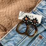 bronze czech ×brown ring ピアス・イヤリング
