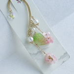 紫陽花のイヤーフック　あじさい　青紫ORピンク
