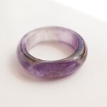 13号 アメジスト ④ くりぬきリング 虹入 指輪 天然石 紫水晶  アメシスト 
