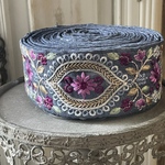 [実物のお色味と違う場合があります] インド刺繍リボン　花　インド刺繍　スパンコール　刺繍リボン　リボン　りぼん　※10月8日よりゆうパケットにて発送