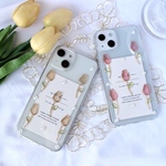 ニュアンスカラー　チューリップのスマホケース 　全機種対応　iPhoneケース　ハードケース　花柄　かわいい　韓国　iPhone14 iPhone13 iPhone12 iPhone11 
