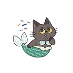 海のにゃんこ フレークシール