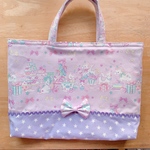 【ｒ様ご予約品】★レッスンバッグ＊ユニコーンパーティーが可愛い☆ラベンダー★
