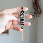 幾何学模様の刺繍ブレスレット◉＃002一点もの