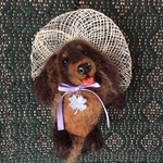 夏帽子のダックスストラップ（チョコ&タン）