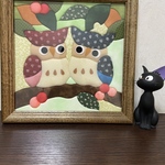送料無料　きめこみとまり木のふくろう