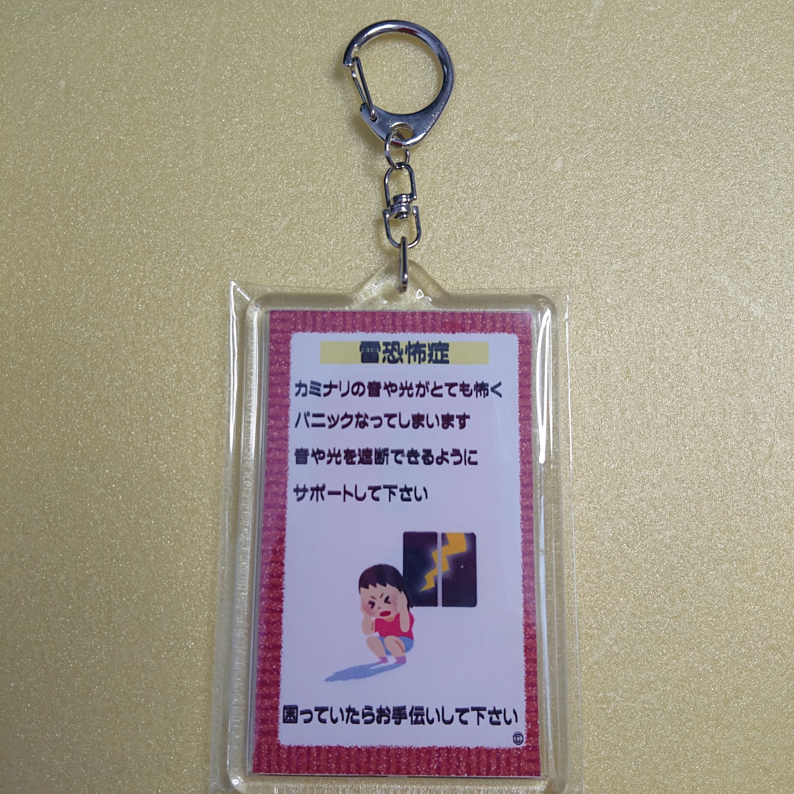 送料無料】21 雷恐怖症 キーホルダー(赤） - こぐまちゃんハウス