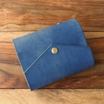【T様オーダー品】レザー　システム手帳　ミニ6　Blue【Flap】