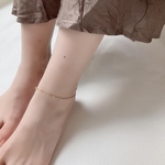 アンクレット　ペタルチェーンサージカルステンレス　華奢デザインチェーン　ゴールド