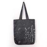 choucho noppara A4サイズ　楽々入る トートバッグ　 ブラック×ミント　ミナペルホネン の刺繍生地　行楽にも