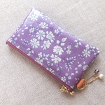 LIBERTY　Capel　カペル　パープル　つや有りビニコ　内ポケット付きmini2ポーチ　★　Size:11×6.5cm
