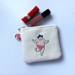 お相撲さん刺繍ポーチ  Dカン付き