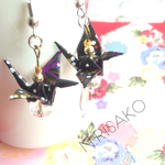 和  折り鶴ピアス  花火