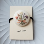 刺繍ヘアゴム🌷　no.1282   くるみボタン　💛送料無料💛　