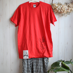 ロックなうさバ　プリントTシャツ。タグ付き【イタリアンレッド　Lサイズ】T-03