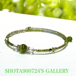 🌿［再販6］希少8ミリ　ペリドット　シングル　ワイヤーブレスレッド　天然石　#minne_new #8月　誕生石