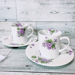 ✨スミレ柄✨ティーカップソーサーセット3個SET