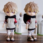 チェック　パーカーとパンツのセット（ねんどろいどどーるオビツ11ボディ共有サイ