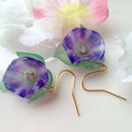 （送料込）夏の花 朝顔ピアス（ブルーパープル）
