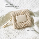 Cherry beige square omutsu pouch スクエアオムツポーチ　ヌビポーチ　お着替え　ヌビ　イブル　
