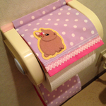 花飾りうさぎのトイレットペーパーホルダーカバー