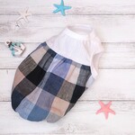 📍セール　完成品　チェックリネンの夏服　②バルーン風タンクトップ 