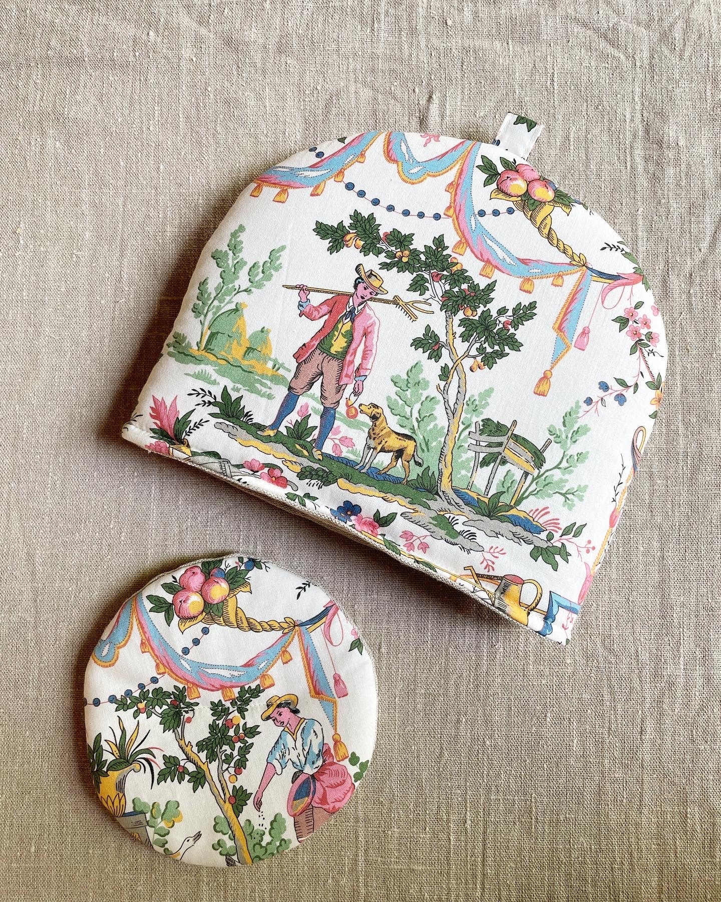 トワルドジュイとリネンのティーコゼー サイズ豊富 オーダーメイド