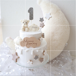 ゲスト様　専用　星andくまさんのクレイケーキ☆ハーフバースデー誕生日ケーキ　誕生日ケーキ　記念日　自宅撮影　1歳以外でも承ってます♪