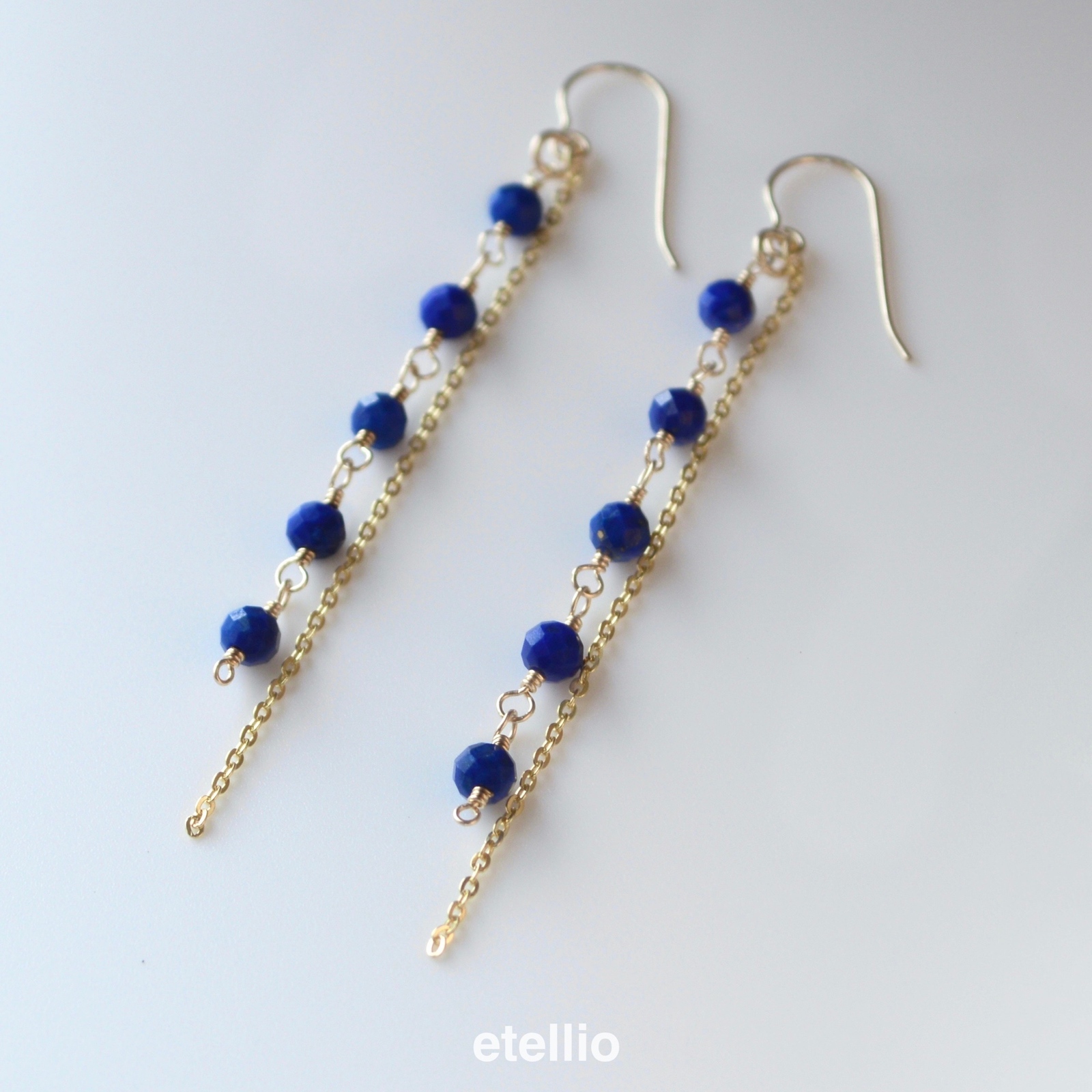 ラピスラズリ ロングピアス／イヤリング