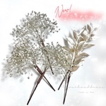 成人式　卒業式　結婚式　七五三　髪飾り　かすみ草xユーカリ　振袖　袴　和装　白無垢　色打掛　ヘッドドレス　ゴールド　プラチナ　OHANA