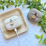 AirPodsPro専用ケースカバー　ウッドボタン付き（木製ボタン）